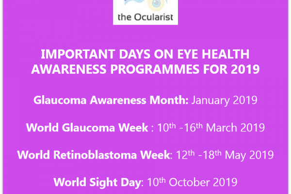 Important Days on Eye Health Awareness Programmes for 2019
